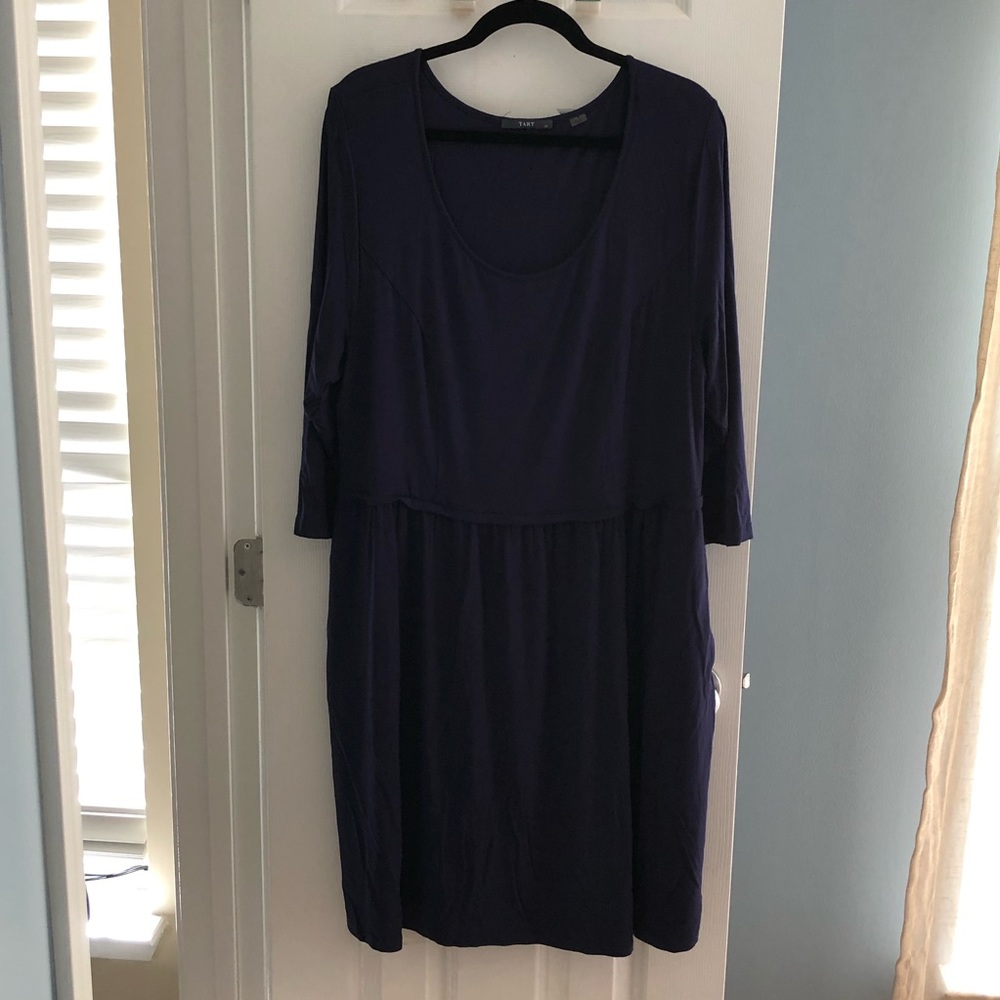Tart 2X Navy ¾ Sleeve Dress